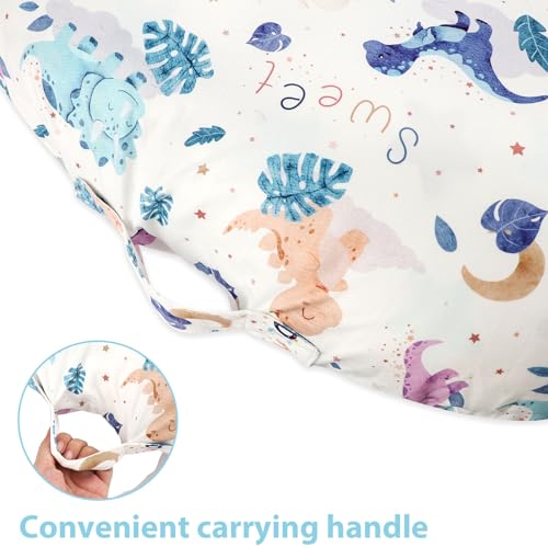 DILIMI Newborn Lounger Cover, Cute Dinosaur Removable Cover Ultra Soft Comfortable Lounger Slipcover Removable Cover for Infant Lounger Pillow (Lounger not Included) - Image 2