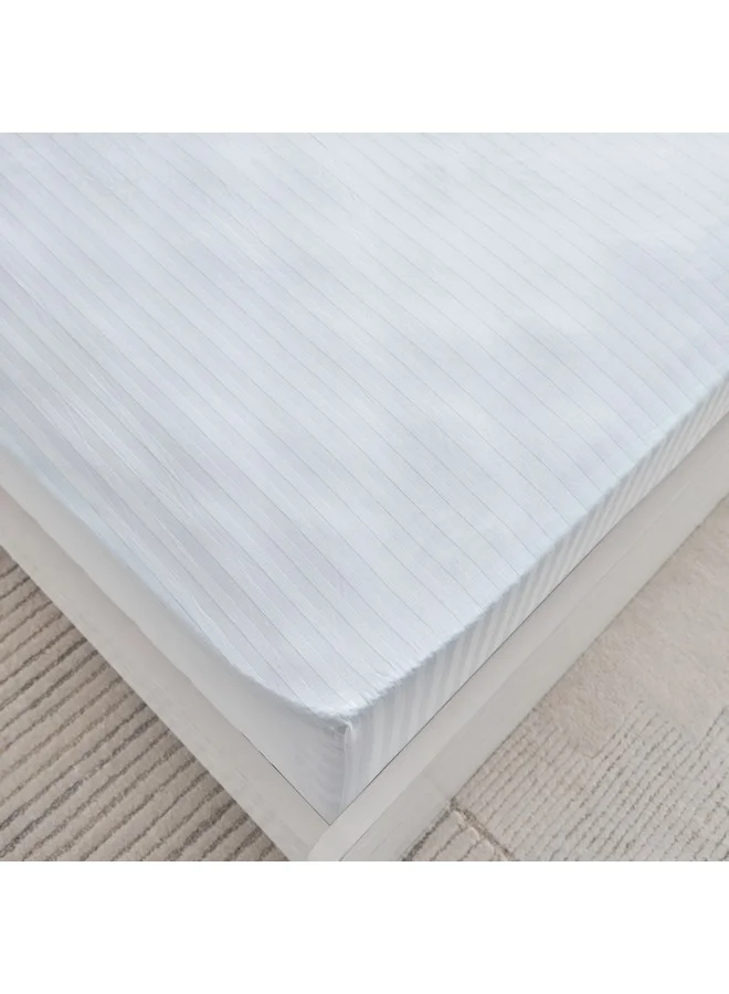 Home Box Hamilton Satin Stripe Olympic Queen Fitted Sheet 160 x 200 x 36 cm