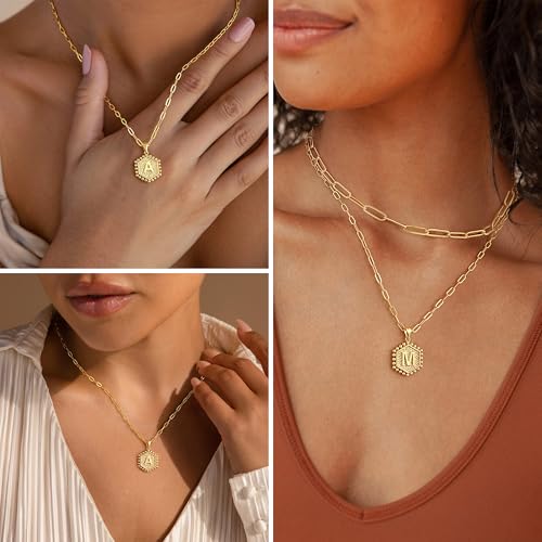 M MOOHAM Layered Initial Necklaces for Women - Cute Initial B Necklace Choker Necklace Dainty Layered Necklaces for Women - Image 4