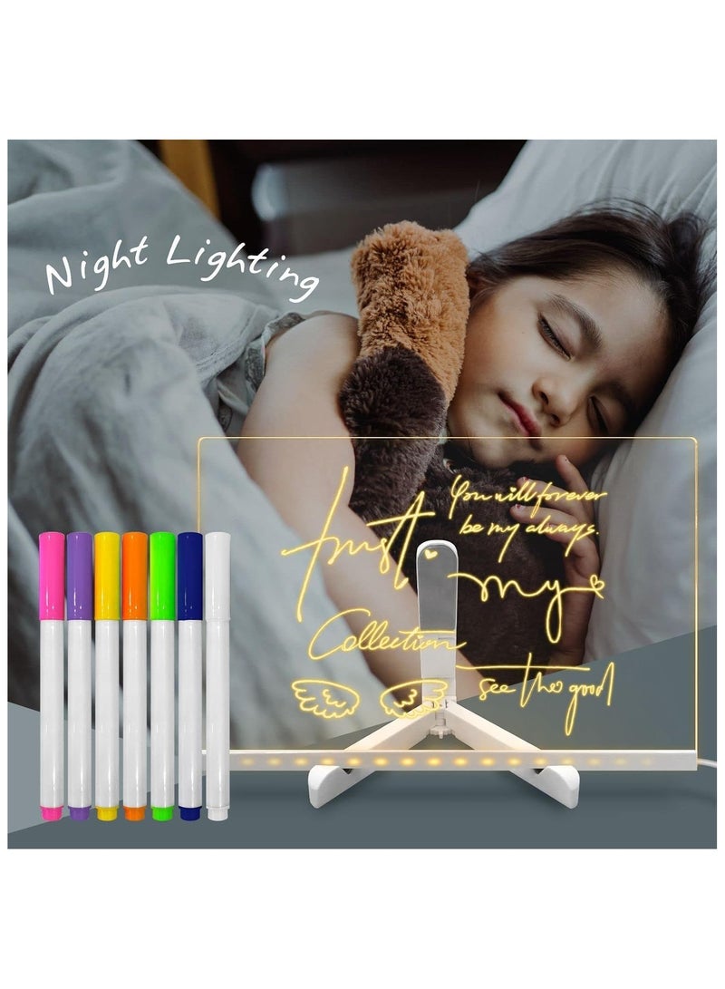 Somer Field LED Aclyric Writing Note Lamp with Colors Acrylic Writing Desk Lamp with Light and Stand As Glowing Memo Glass Drawing Message writing lamp with 7 Color Pens for Restaurant, Office & Home - Image 3