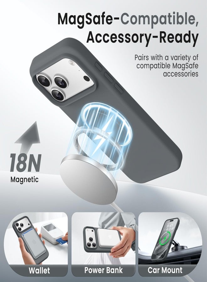 GONEZ Magnetic for iPhone 17 Pro Max Case, Silicone Cover Dark Grey - Image 2