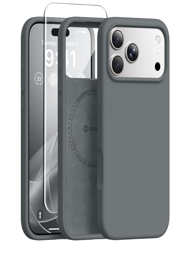 GONEZ Magnetic for iPhone 17 Pro Max Case, Silicone Cover Dark Grey - Image 1