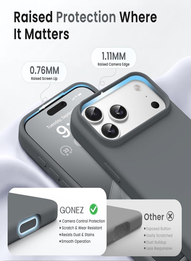 GONEZ Magnetic for iPhone 17 Pro Max Case, Silicone Cover Dark Grey - Image 3