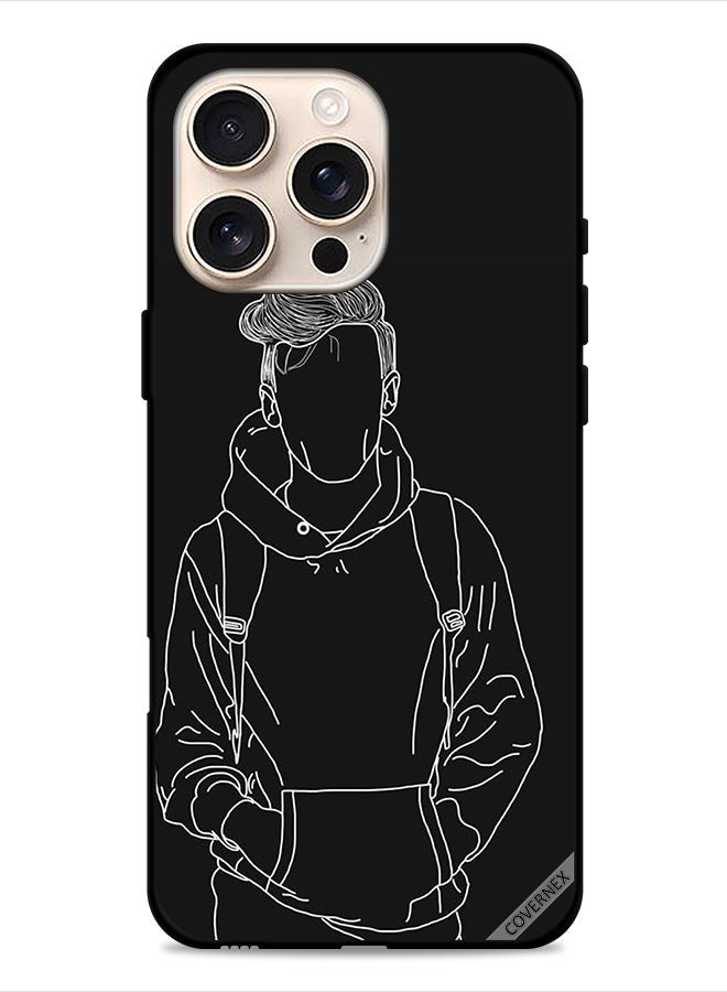 Covernex Apple iPhone 16 Pro Protective Case Cover Sketch Of Jacket Boy - Image 1