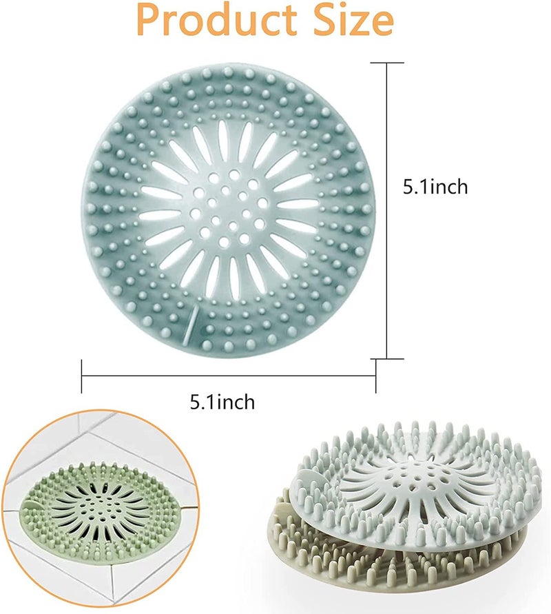 Trifecta غطاء تصريف الشعر ثلاثي الأبعاد لحمام السباحة غطاء تصريف الشعر سيليكون فخ الشعر العالمي لفتحات تصريف الحمام حوض الاستحمام حوض المطبخ (عبوة -3) - Image 5