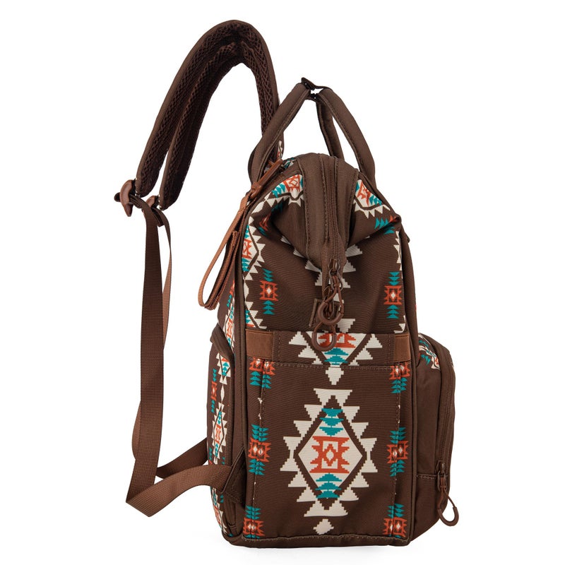 Wrangler Aztec Backpack Organized Daypack Travel Baby Bag with Stroller Strap and Side Bottle Pockets WG2204-9110CF - Image 5