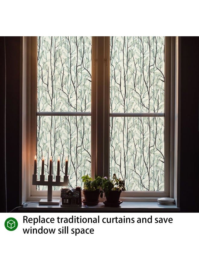DKTIE Static Cling Decorative Window Film Vinyl Non Adhesive Privacy Film,Stained Glass Window Film for Bathroom Shower Door Heat Cotrol Anti UV 17.7In.By 78.7In.(45x200cm) Multi - Image 5