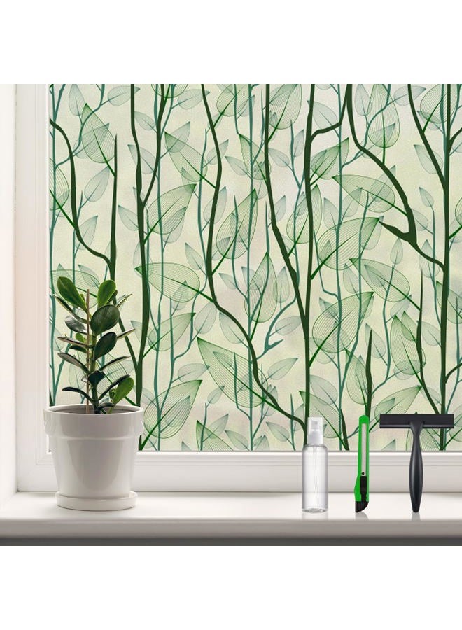 DKTIE Static Cling Decorative Window Film Vinyl Non Adhesive Privacy Film,Stained Glass Window Film for Bathroom Shower Door Heat Cotrol Anti UV 17.7In.By 78.7In.(45x200cm) Multi - Image 1
