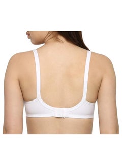 Love Bell Love Bell Women's Everyday Bra - Double-Layered, High Coverage, All-Day Comfort Bra (WHITE)  - Image 3