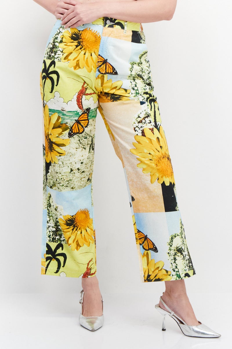 Misfit Women Allover Printed Wide Leg Pant, Multicolor - Image 1