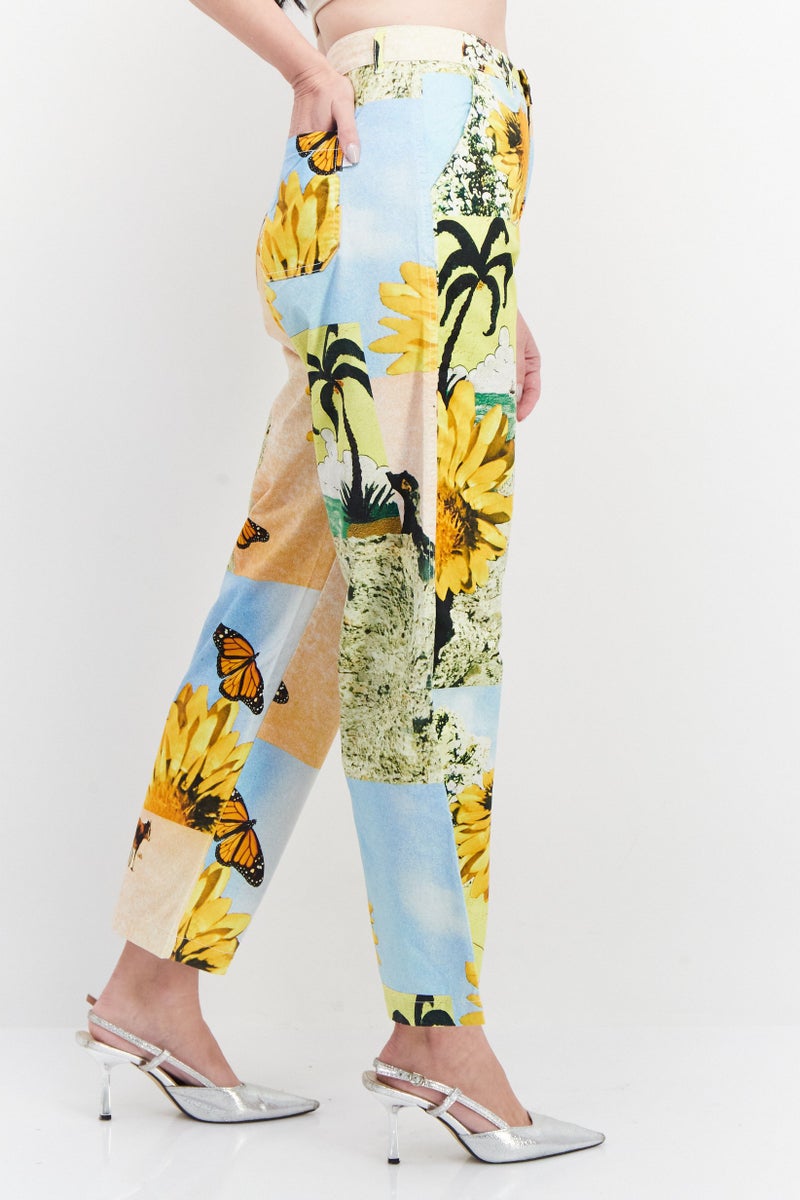 Misfit Women Allover Printed Wide Leg Pant, Multicolor - Image 2