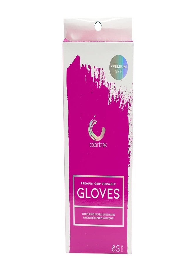 Colortrak Premium Grip Reusable Gloves, 4 Pairs (8 Gloves Total), Powder Free Latex, Durable and Chemical Resistant, Textured for Better Grip, Extra Long Cuff, Washable, Black, Medium - Image 2