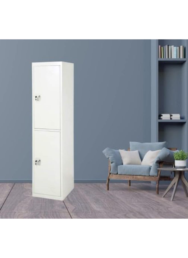 MAF furniture خزانة تخزين الملفات Maf-2T ذات البابين والمفاتيح من الفولاذ المقاوم للصدأ للمنزل والمكتب والمدرسة والقاعات وأماكن العمل والمستشفيات والصالات الرياضية والمصانع والبنك وخزانة الأموال  - Image 1
