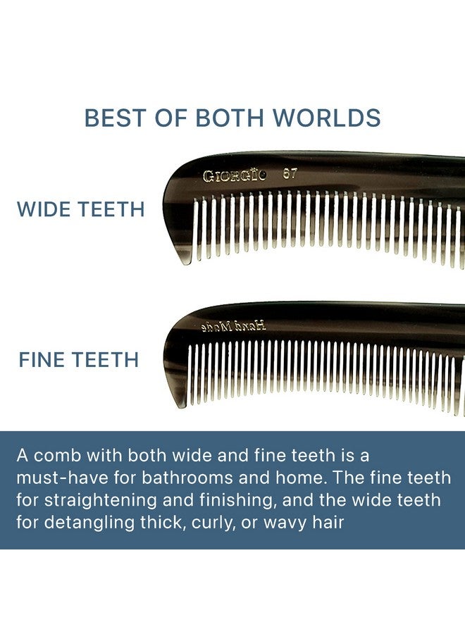 Giorgio G67 Contour Comb 7" Fine Tooth Comb And Wide Tooth Comb For Thick And Thin Hair Styling Hair Combs For Men Combs For Women And Kids Saw Cut Barber Comb Handmade Hair Comb For Hair Care - Image 4