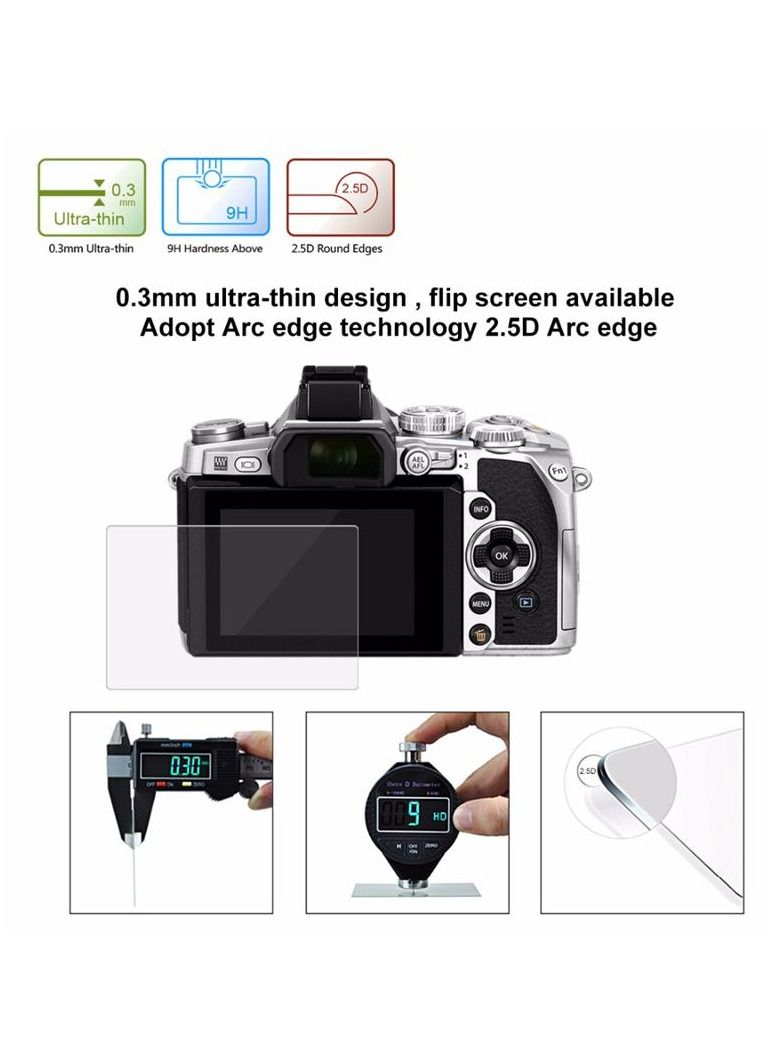 PULUZ Tempered Screen Protector Film for Olympus EM1  Curved Edge - Image 3