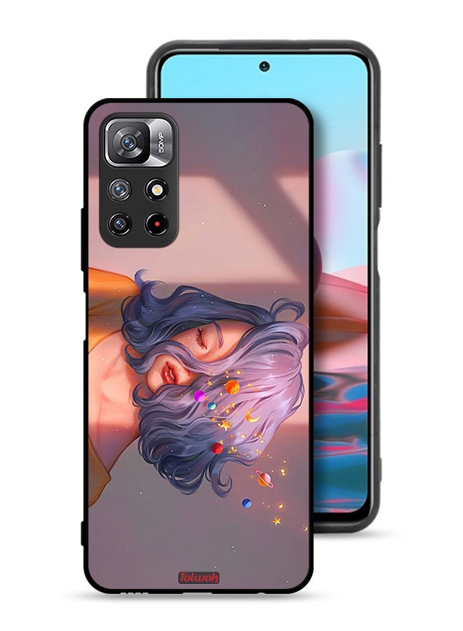 Tolwak Xiaomi Redmi Note 11S Protective Case Cover Girl And Space Art - Image 1