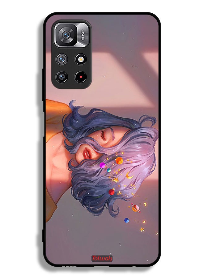 Tolwak Xiaomi Redmi Note 11S Protective Case Cover Girl And Space Art - Image 2