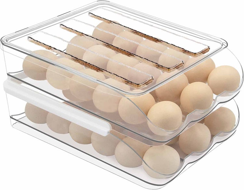 Large Capacity 36Egg Clear Plastic Refrigerator Storage Organizer Bin  Egg Holder  Tray