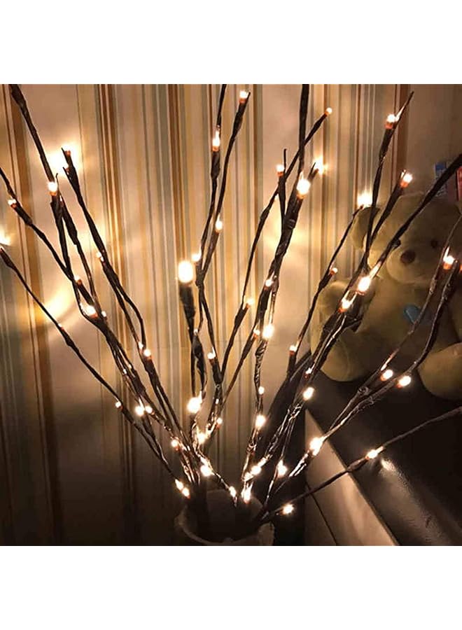 إيروريكس مجموعة من 3 أغصان شجرية صناعية مضاءة باللون الأبيض الدافئ، 60 مصباح ليد، أغصان شجرية صناعية من الصفصاف لتزيين المنزل والحفلات والعطلات، تعمل بالبطارية - Image 1