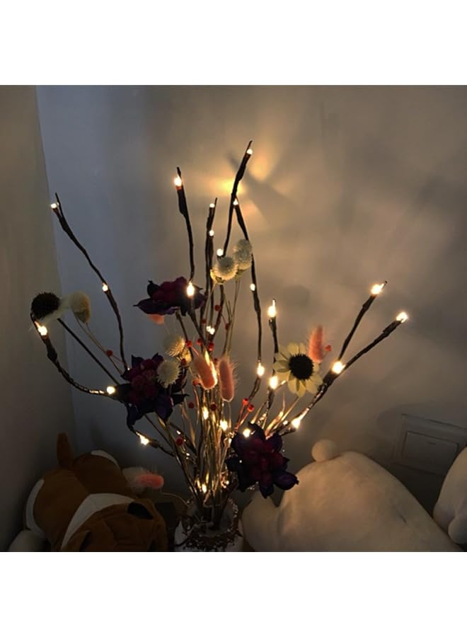 إيروريكس مجموعة من 3 أغصان شجرية صناعية مضاءة باللون الأبيض الدافئ، 60 مصباح ليد، أغصان شجرية صناعية من الصفصاف لتزيين المنزل والحفلات والعطلات، تعمل بالبطارية - Image 4