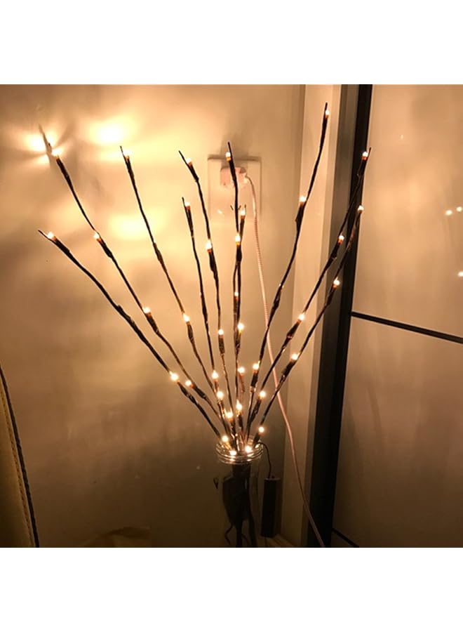 إيروريكس مجموعة من 3 أغصان شجرية صناعية مضاءة باللون الأبيض الدافئ، 60 مصباح ليد، أغصان شجرية صناعية من الصفصاف لتزيين المنزل والحفلات والعطلات، تعمل بالبطارية - Image 3