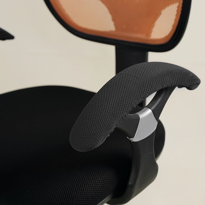 Black Removable Washable Office Chair Armrest Slipcovers Pads - Image 5