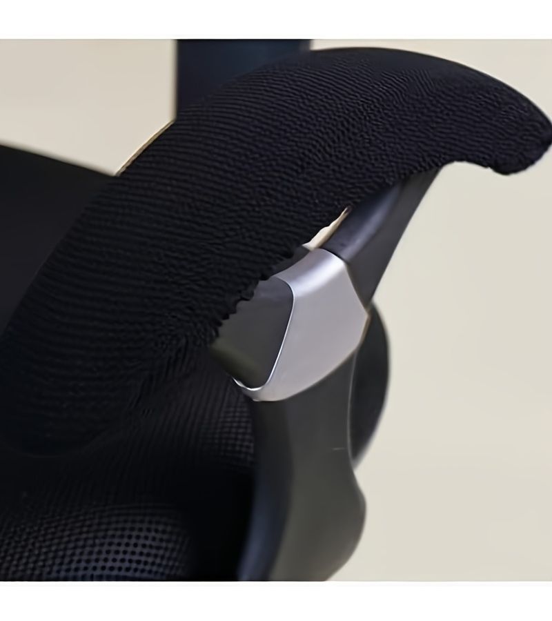 Black Removable Washable Office Chair Armrest Slipcovers Pads - Image 4
