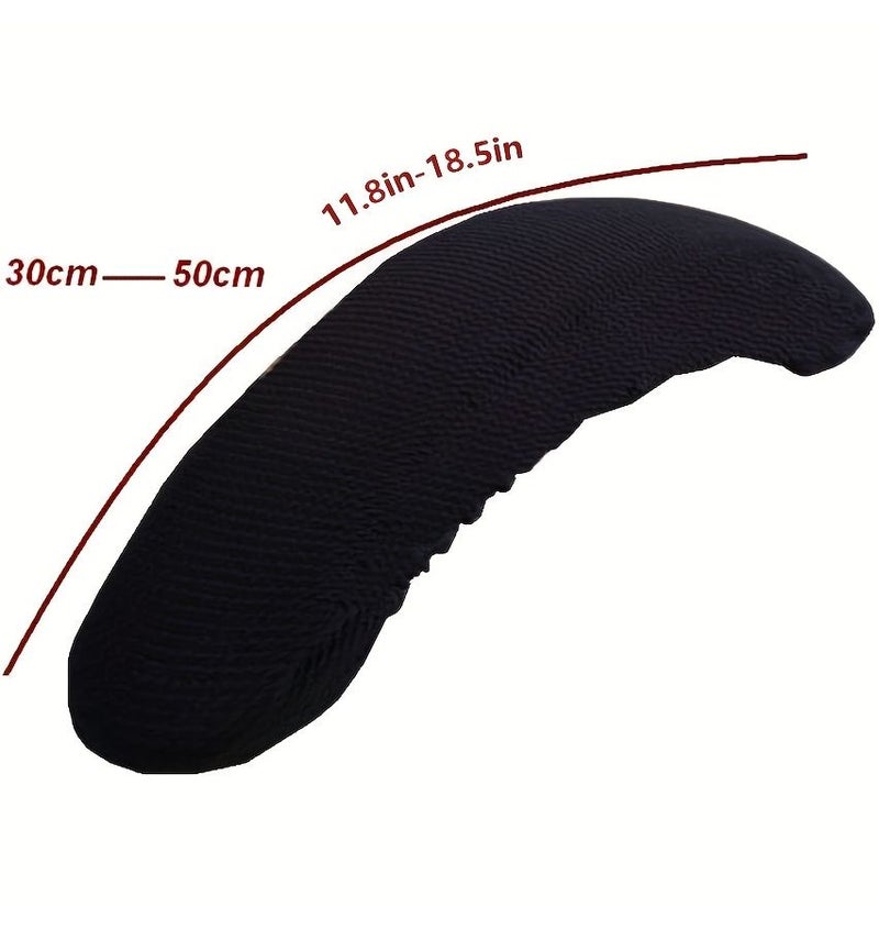 Black Removable Washable Office Chair Armrest Slipcovers Pads - Image 2