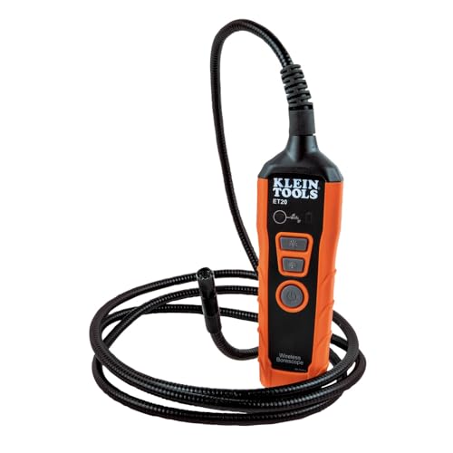 Klein Tools ET20 WiFi Borescope 9 mm 6Foot Armored Waterproof Gooseneck Snake LED Lights Rechargeable Battery Endoscope Inspection Camera - Image 1