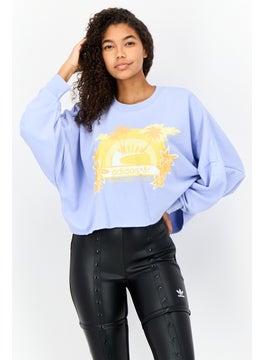 adidas Originals Women Sportswear Fit Long Sleeves Outdoor Sweatshirt, Pastel Blue  - Image 1