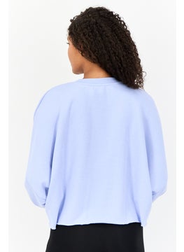 adidas Originals Women Sportswear Fit Long Sleeves Outdoor Sweatshirt, Pastel Blue  - Image 3