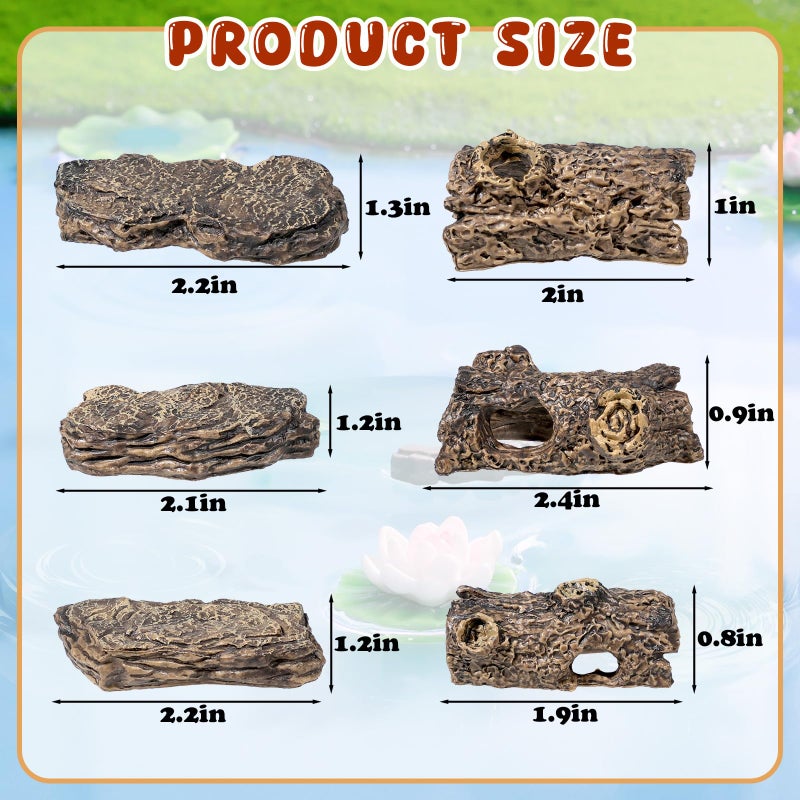 Warmtree 6 Pcs Diorama Rocks Artificial Tree Stump Miniature Stone for Diorama Supplies Micro Train Landscape Mini Garden Figurines Fish Tank Decor Cave Terrarium - Image 2