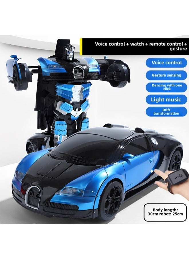 Generic - Gesture Induction Deformation Remote Control Car Children's Large Charging Racing King Kong Robot Boy Voice Control Toy-Color:Upgraded To 3 Sets Of Batteries (135 Minutes Of Battery Life + Lifetime Warranty + Remote Control Screwdriver) - Large 28cm - Red - Gadi [remote Control + Gesture + Voice + - Image 1
