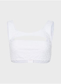 Jaquard Cut Out Bikini Top