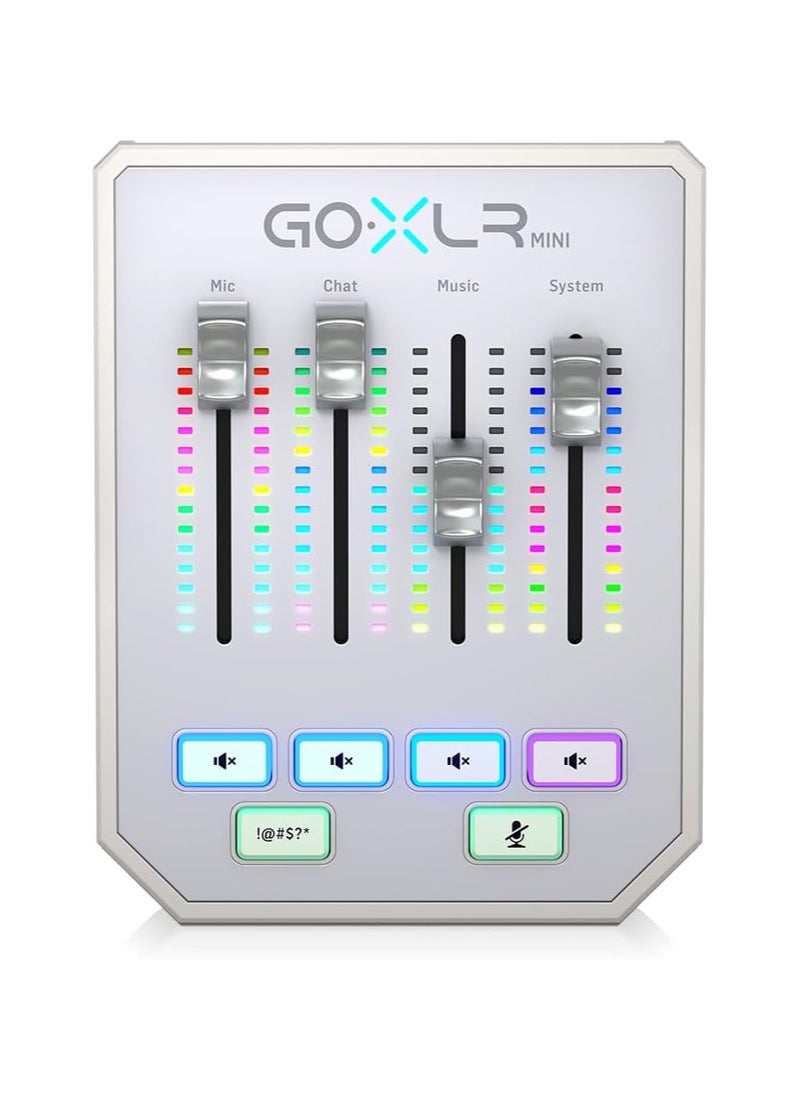 TC HELICON - TC Helicon GoXLR MINI-WH Online Broadcast Mixer with USB/Audio Interface and Midas Preamp - Image 1