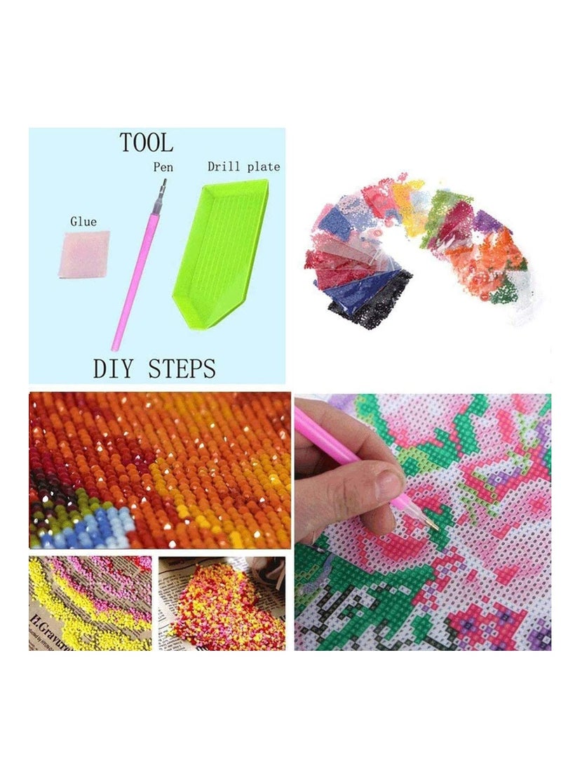 SOLARAE Diamonds Painting Kit Bright Moon Full Drill Embroidery Cross Stitch Picture Supplie Arts Craft Wall Sticker Decor 11.8x15.8 inch Painting Diamond Dotz Painting Kit for Adult - Image 3