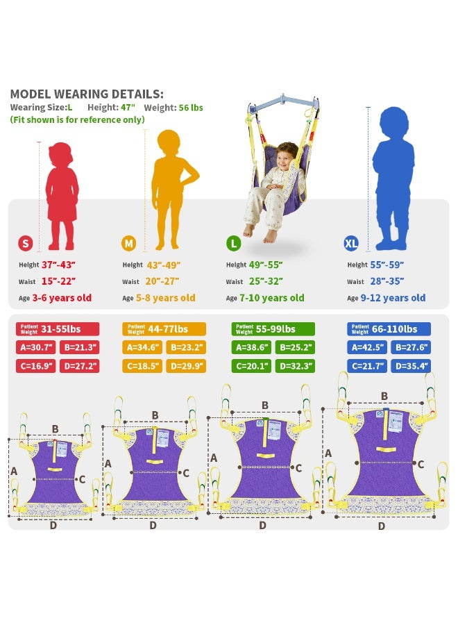 Ehucon Pediatric Full Body Lift Sling for Children, Breathable Mesh Transfer and Bathing Sling, Safe and Comfortable Child Mobility Aid for Home or Hospital - Image 2