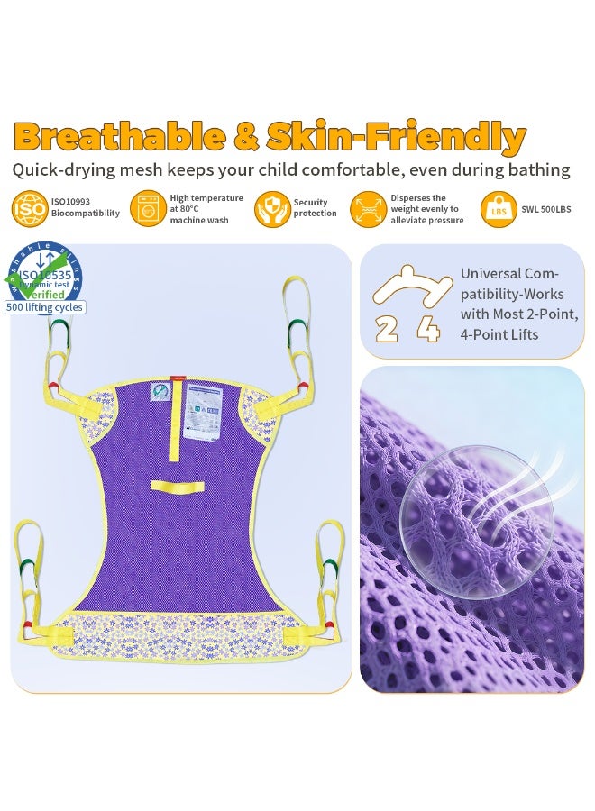 Ehucon Pediatric Full Body Lift Sling for Children, Breathable Mesh Transfer and Bathing Sling, Safe and Comfortable Child Mobility Aid for Home or Hospital - Image 5
