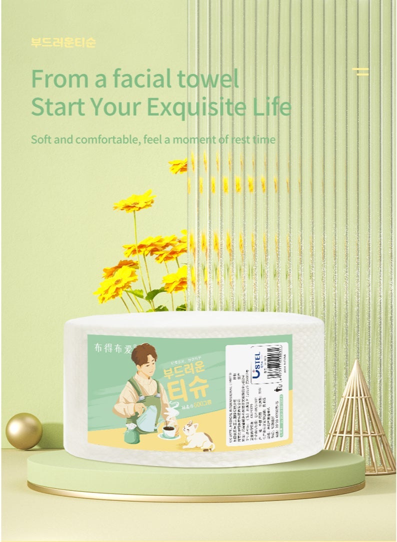 لفافات مناديل يويوسوفت القطنية للاستخدام مرة واحدة (٥٠ قطعة) | ٢٢ × ٢١ سم، مناديل جافة خالية من الوبر | ألياف نباتية نقية، نسيج مزدوج الجوانب | مناديل صحية للعناية بالبشرة، لإزالة المكياج، وتنظيف البشرة - Image 1