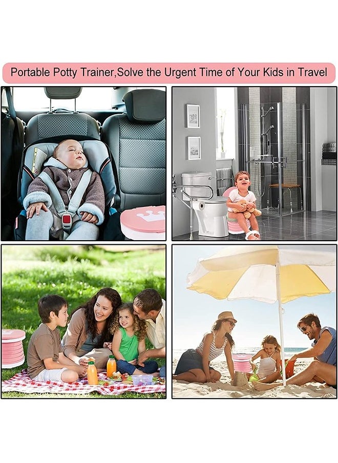 JCB CHIC Portable Potty Seat, Kids Folding Training Toilet Chair Travel Potty Indoor Outdoor with Storage Travel Bag And PVC Cushion  - Image 5