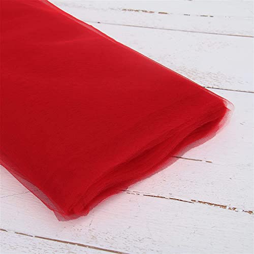 INKAJ Multi Purpose Solid Nylon Soft Net Combination Fabric - for Wedding, Parties, Costumes, and Decoration (16.4 x 4 Feet, Red) - Image 2