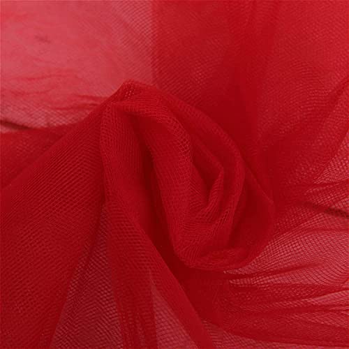INKAJ Multi Purpose Solid Nylon Soft Net Combination Fabric - for Wedding, Parties, Costumes, and Decoration (16.4 x 4 Feet, Red) - Image 1