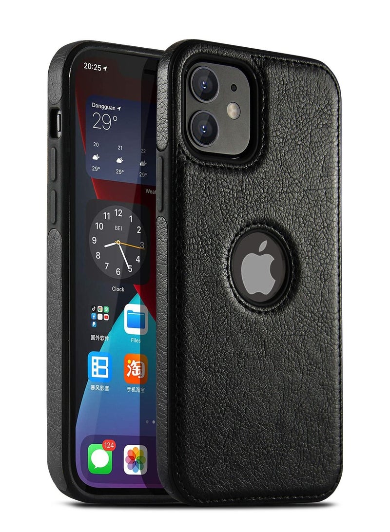 iPhone 11 Case Luxury Vintage Premium Leather Back Cover Soft Protective Mobile Phone Case for iPhone 11 6.1" Black
