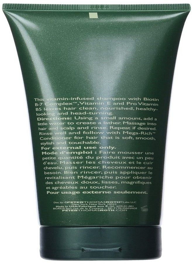 PETER THOMAS ROTH - Peter Thomas Roth | Mega-Rich Nourishing Shampoo | Biotin B-7 Complex Shampoo for Clean, Shiny, Healthier-Looking Hair, 8 Fl Oz (Pack of 1) - Image 1