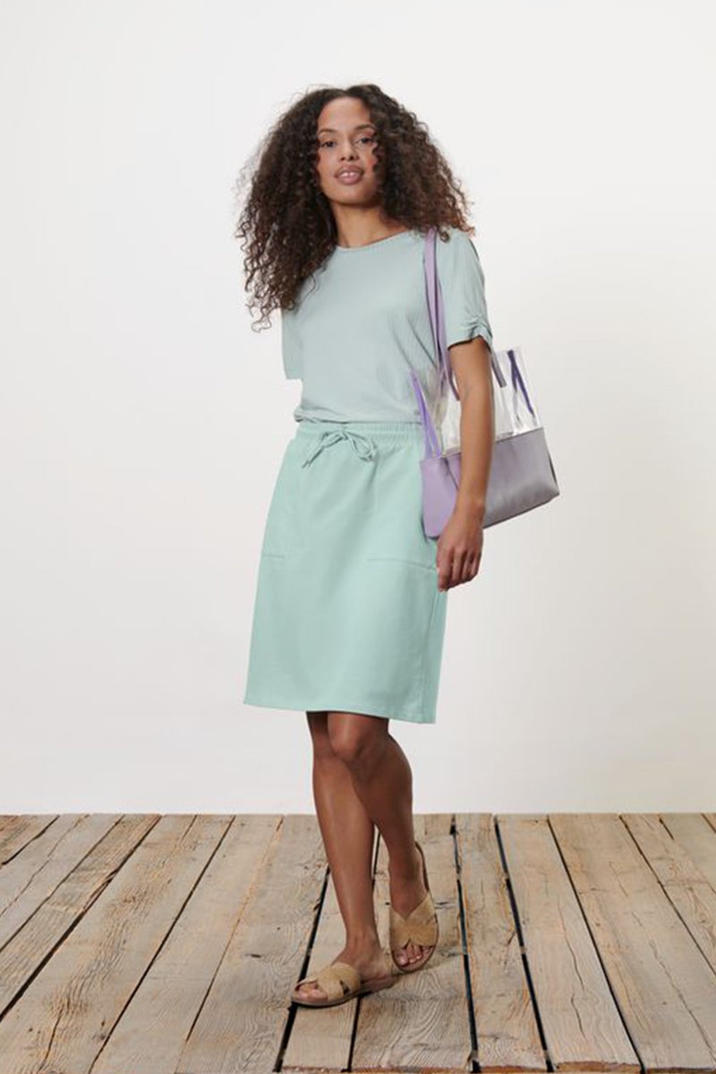 Tchibo Women Solid Sweat Mini Skirt, Mint - Image 1