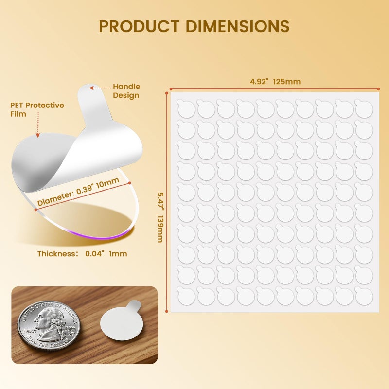 Veepaxx 300Pcs Double Sided Adhesive Dots, Removable Clear Dots Sticky Tack, Waterproof No Trace Dots Adhesive Putty for Wall Hanging Crafts, Balloons Party Decorations Poster Picture Festival Decoration 10mm - Image 2