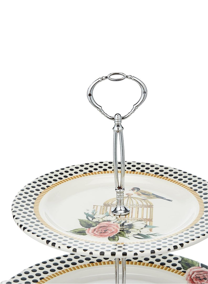 EDESSA EDESSA Rosy Porcelain Ceramic 2 Tier Cake Stand 20 and 27cm - Beautiful and Versatile Display Stand for Stunning Cake Presentations  - Image 3