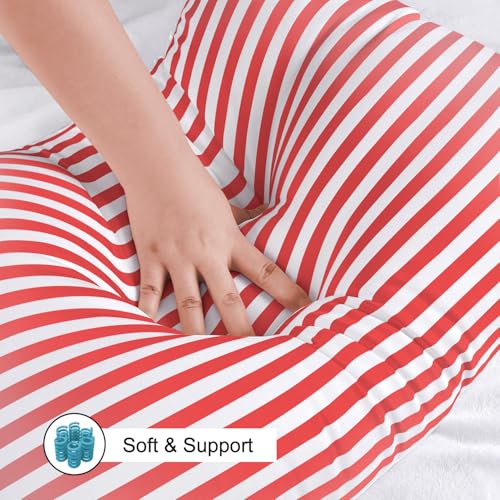 EIUE Bed Pillows for Sleeping 2 Pack Queen Size，Super Soft Down Alternative Microfiber Filled Pillows,Pillows for Side and Back Sleepers,20 x 30 Inches,Red - Image 4