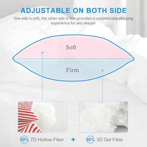 EIUE Bed Pillows for Sleeping 2 Pack Queen Size，Super Soft Down Alternative Microfiber Filled Pillows,Pillows for Side and Back Sleepers,20 x 30 Inches,Red - Image 3