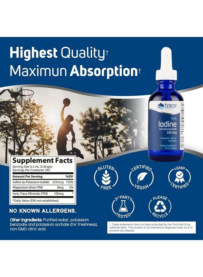 Trace Minerals Ionic Iodine 225 mcg - Gel Supplement to Support Immune System & Thyroid Health - Iodine Drops with Magnesium - Supports Healthy Nervous System - 2 fl oz (295 Servings) - Image 2